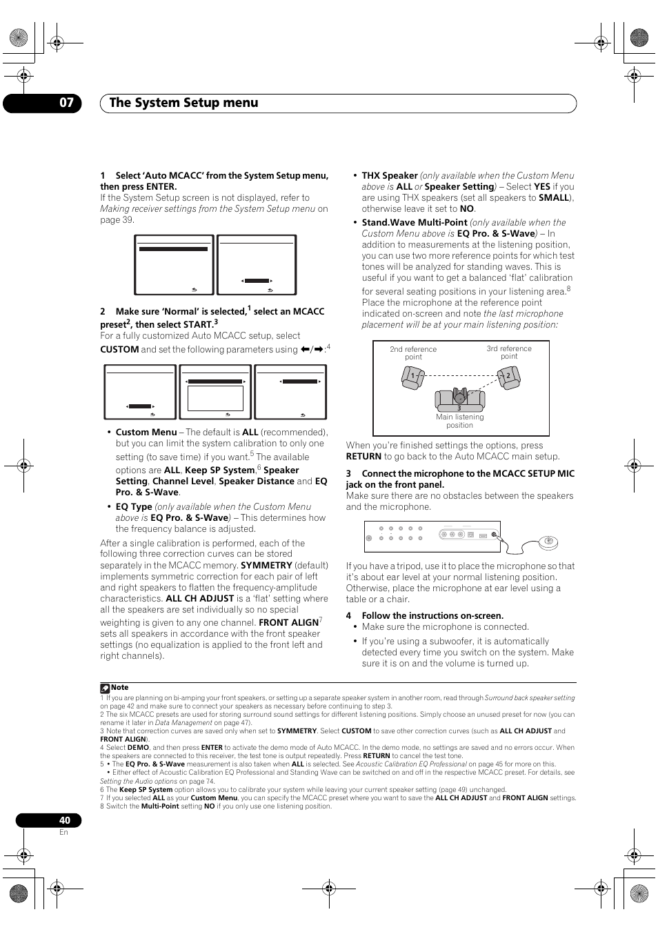 The system setup menu 07 | Pioneer Elite VSX-03TXH User Manual | Page 40 / 104