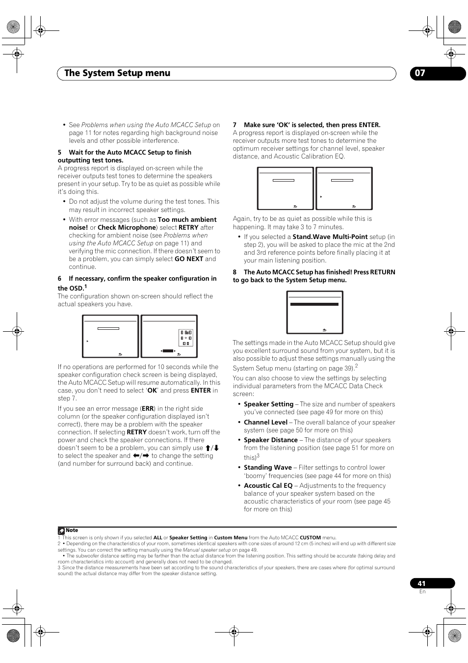 The system setup menu 07 | Pioneer Elite VSX-03TXH User Manual | Page 41 / 104