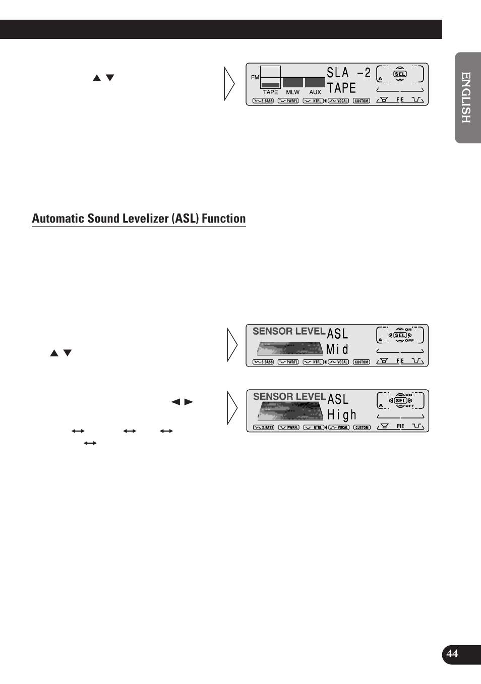 Automatic sound levelizer (asl) function | Pioneer KEH-P7900R User Manual | Page 45 / 120