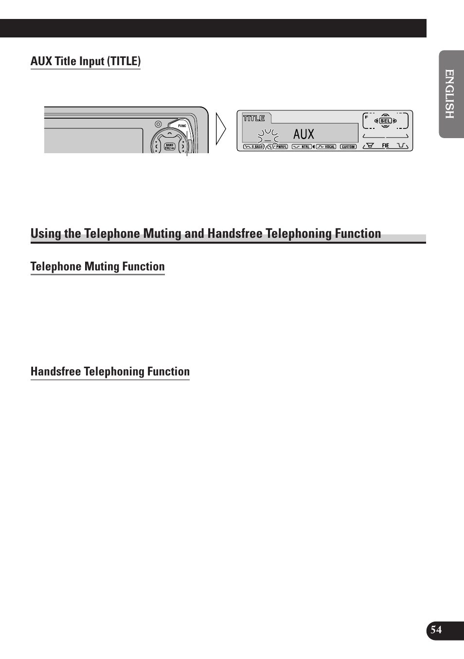 Using the telephone muting and handsfree, Telephoning function, Telephone muting function | Handsfree telephoning function, A title (english) | Pioneer KEH-P7900R User Manual | Page 55 / 120