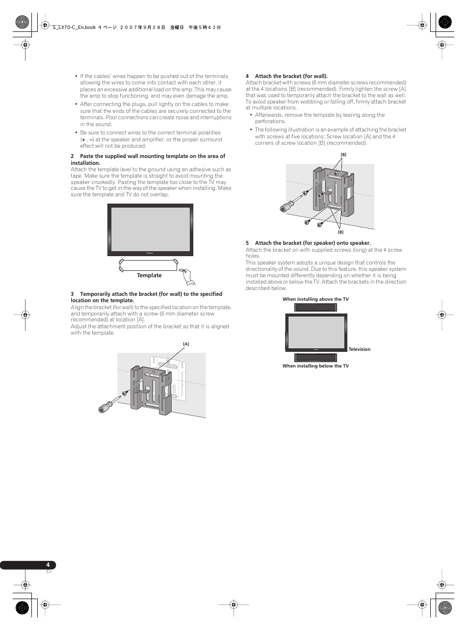 Pioneer S-LX70C User Manual | Page 4 / 26