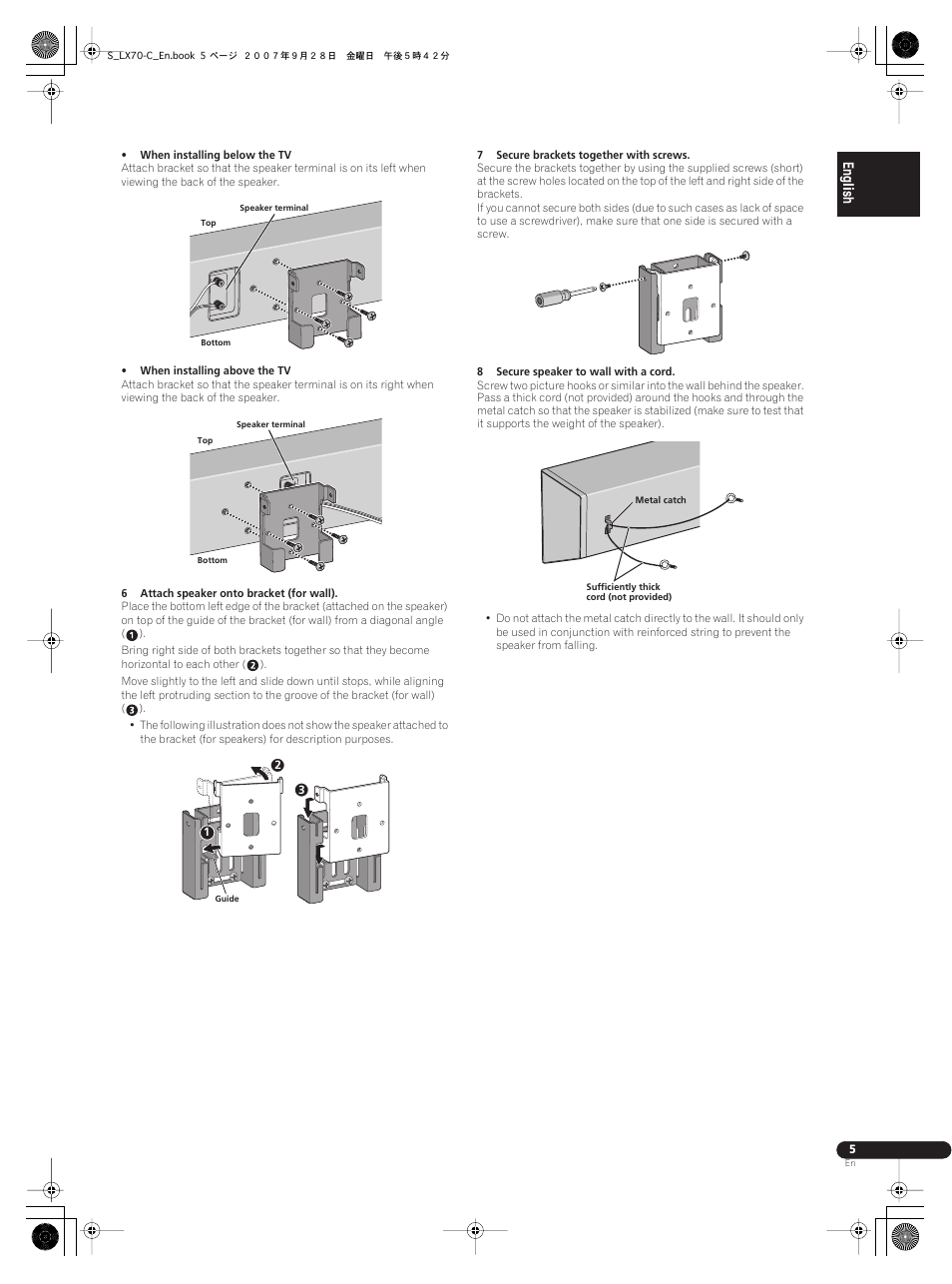Pioneer S-LX70C User Manual | Page 5 / 26