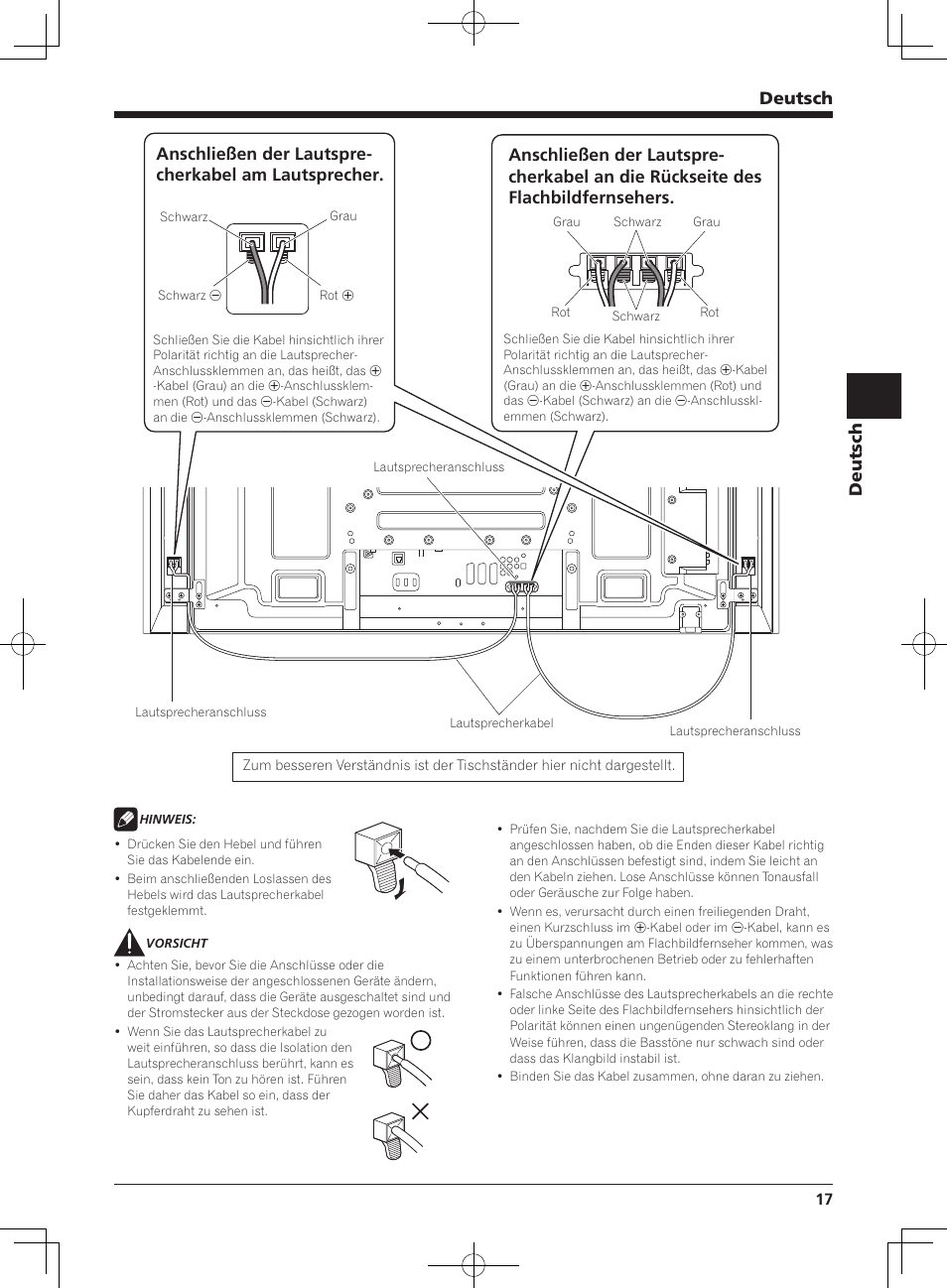 Deutsch | Pioneer KURO PDP-S62 User Manual | Page 17 / 50