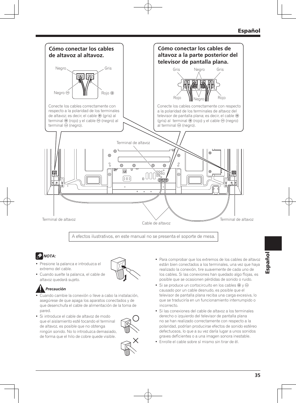 Español | Pioneer KURO PDP-S62 User Manual | Page 35 / 50