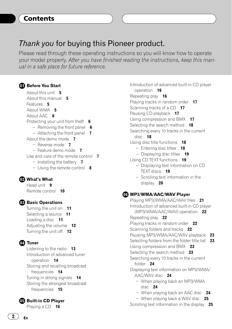 Pioneer SUPER TUNER DEH-P5850MP User Manual | Page 2 / 166