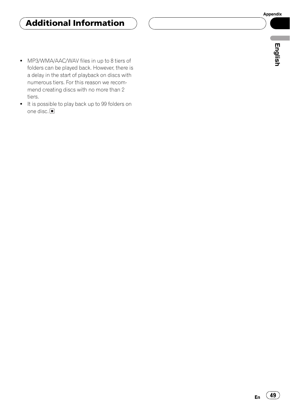 Additional information | Pioneer SUPER TUNER DEH-P5850MP User Manual | Page 49 / 166