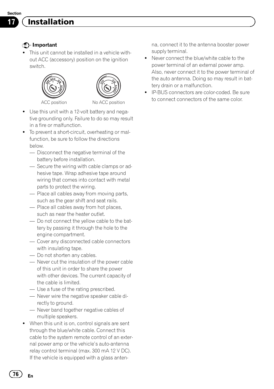 17 installation | Pioneer AVH P4300DVD User Manual | Page 76 / 108