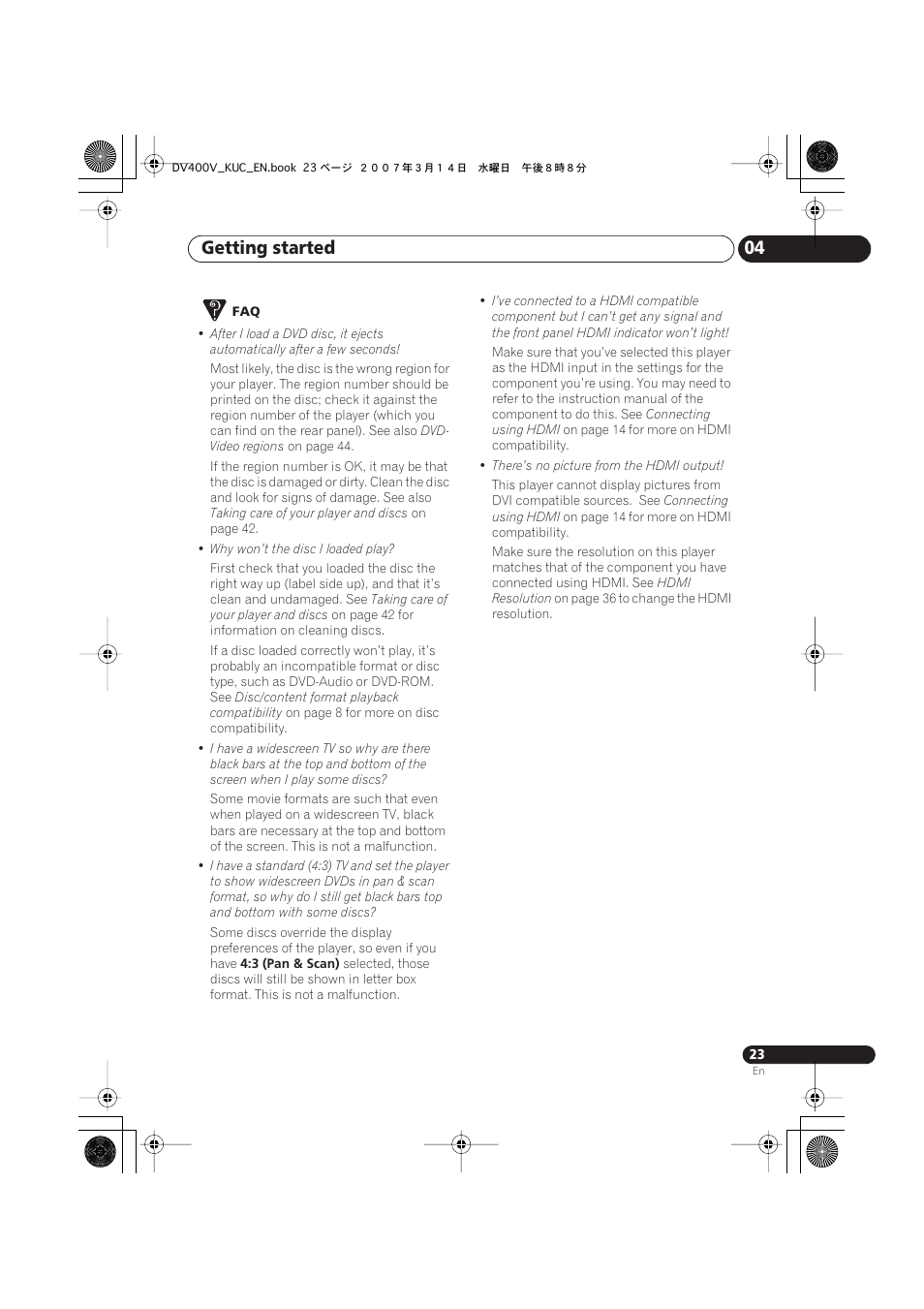 Getting started 04 | Pioneer DV-400V-S User Manual | Page 23 / 52