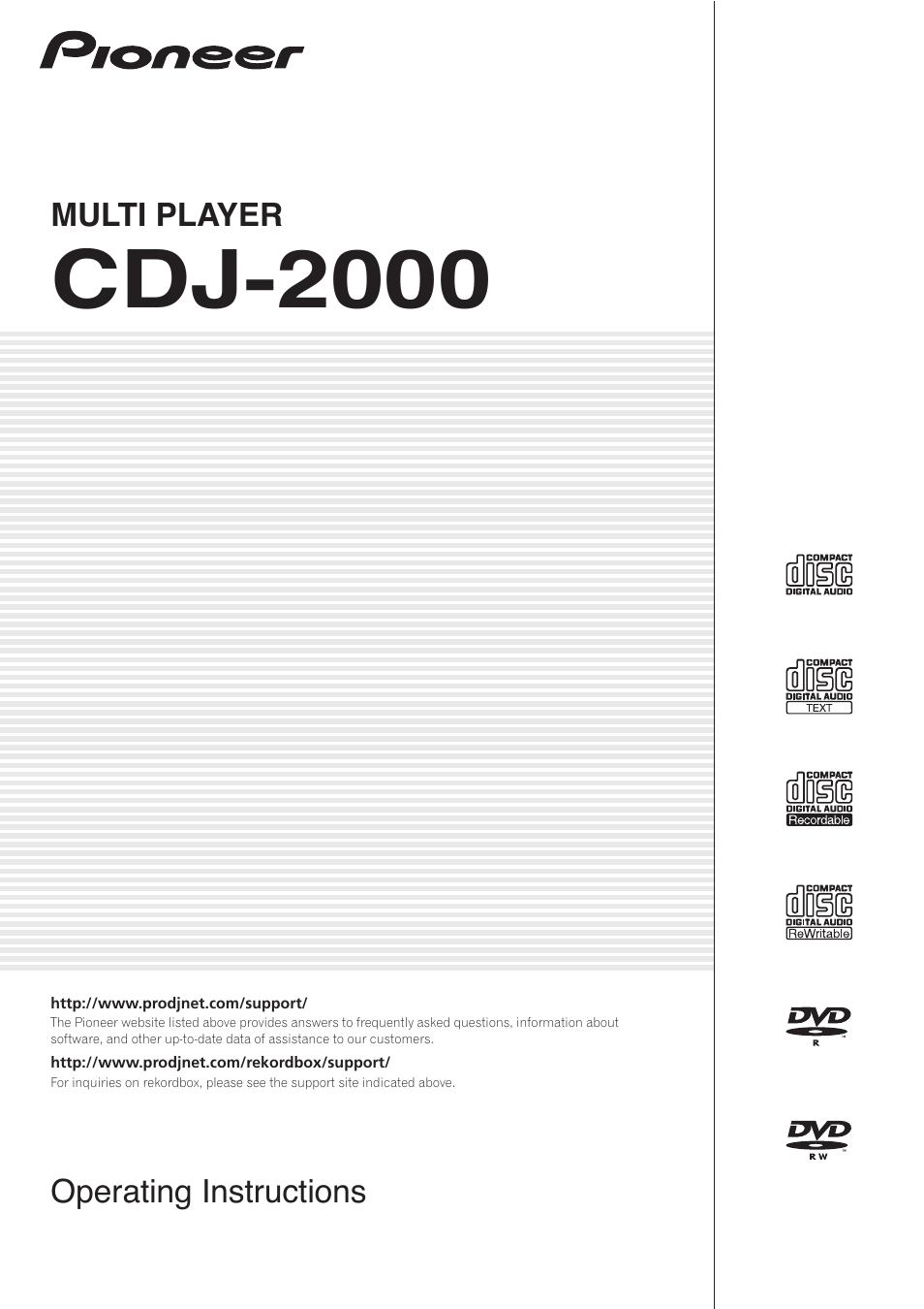 Pioneer CDJ-2000 User Manual | 32 pages