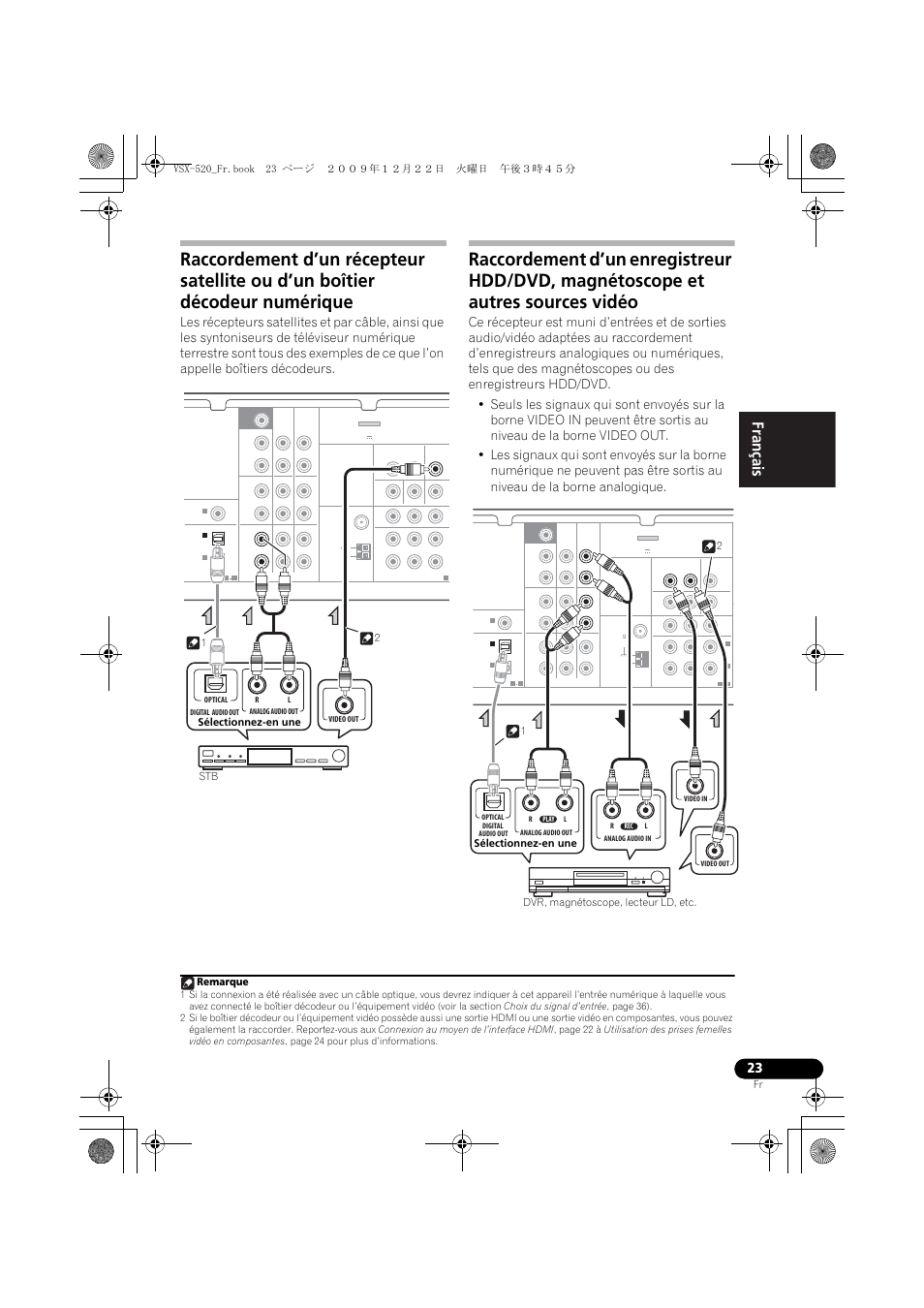 English français español, Remarque, Sélectionnez-en une stb 1 2 | Pioneer VSX-520 User Manual | Page 75 / 160