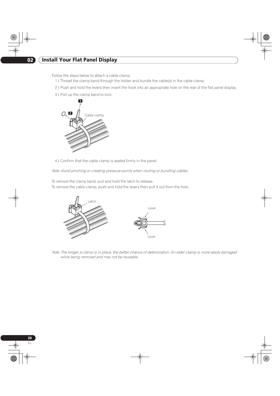 02 install your flat panel display | Pioneer KURO PRO-141FD User Manual | Page 20 / 106