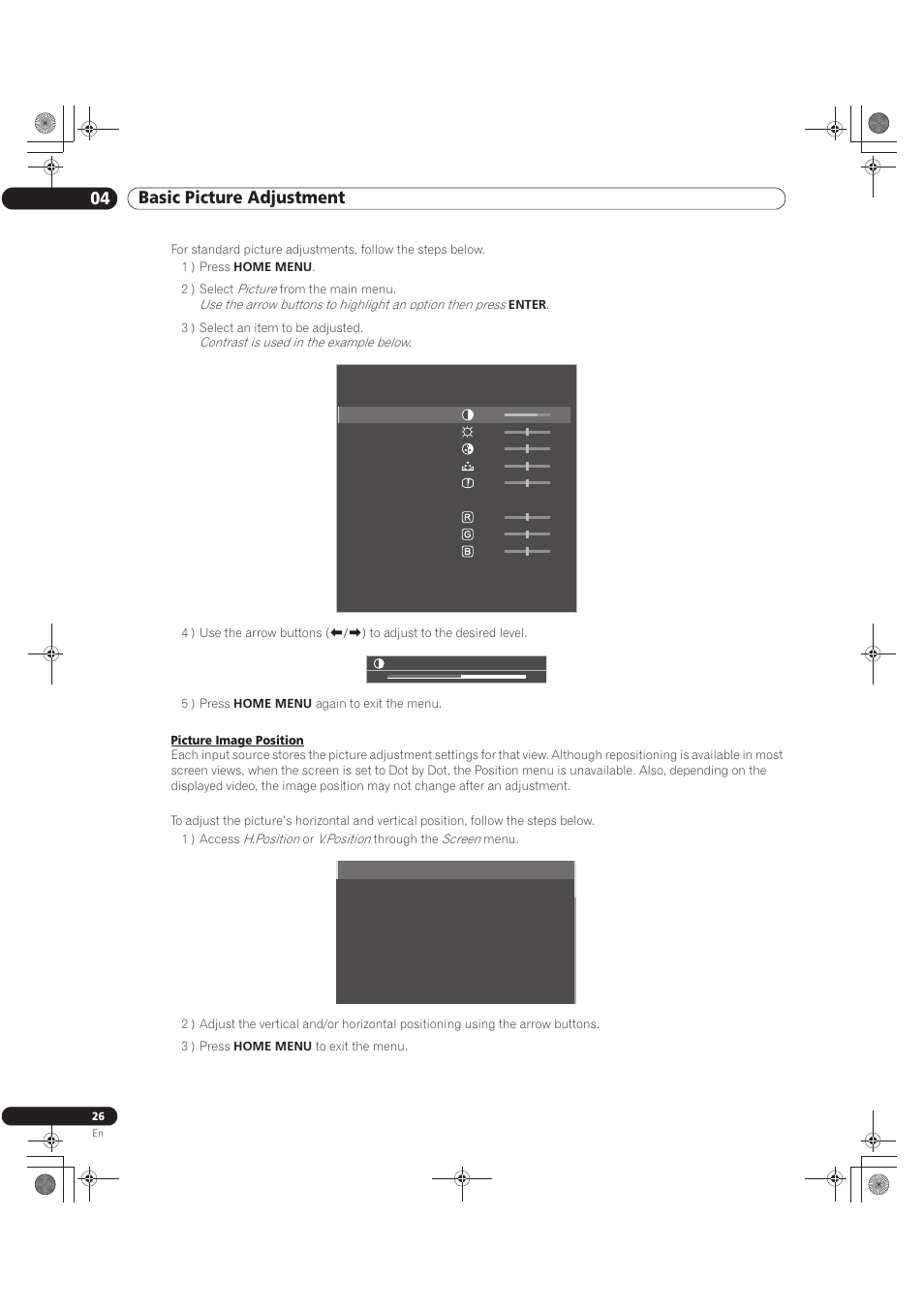 04 basic picture adjustment | Pioneer KURO PRO-141FD User Manual | Page 26 / 106