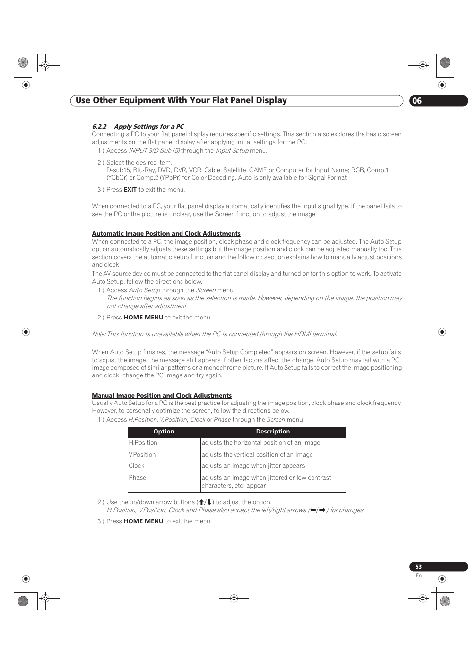 2 apply settings for a pc | Pioneer KURO PRO-141FD User Manual | Page 53 / 106