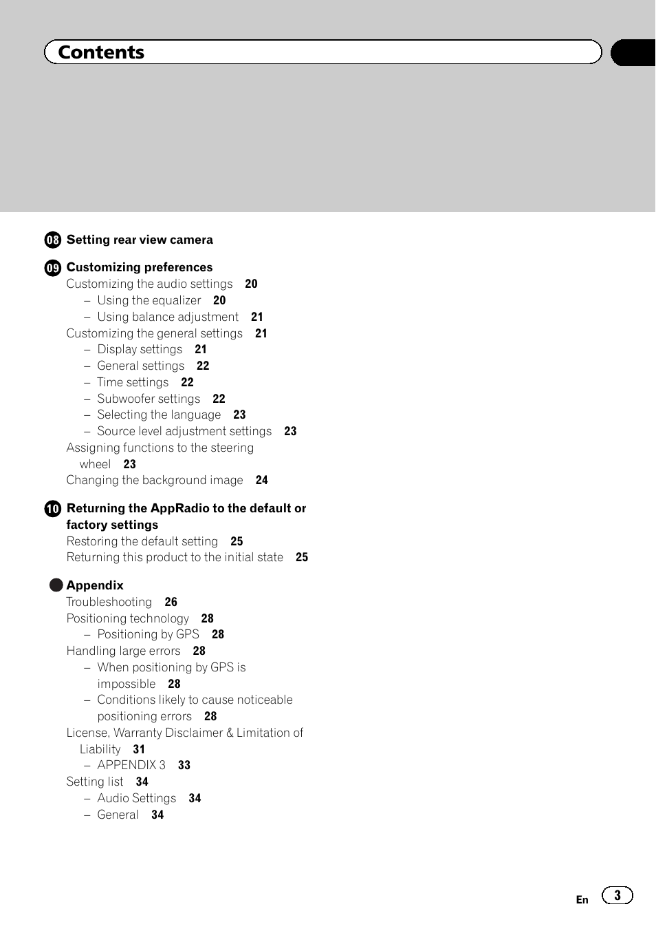 Pioneer AppRadio SPH-DA01 User Manual | Page 3 / 36