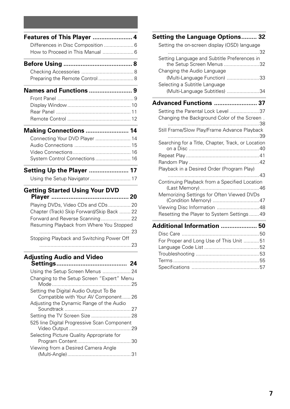 Pioneer DV-434 User Manual | Page 7 / 60