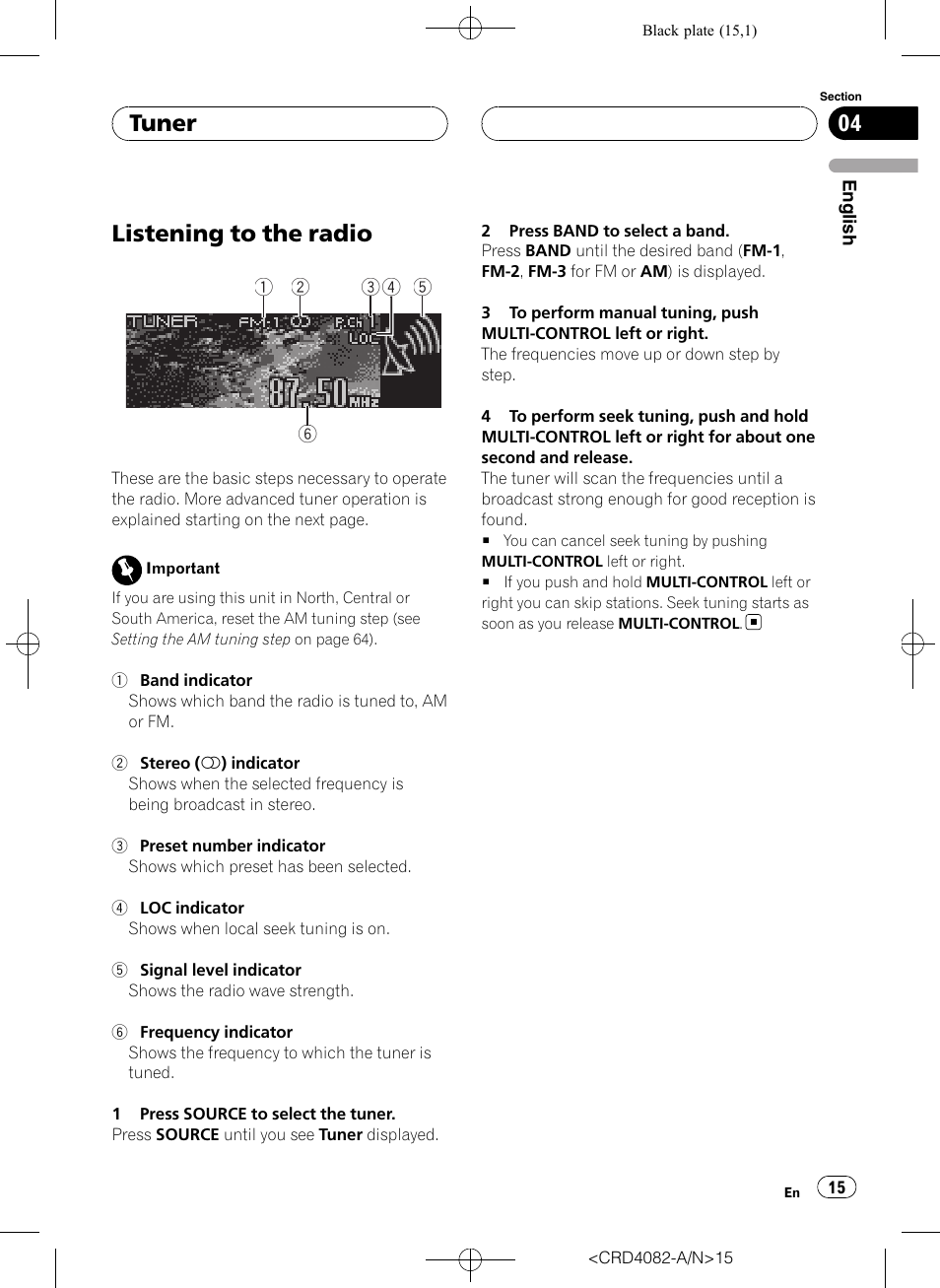 Tuner listening to the radio, Listening to the radio, Tuner | Pioneer DEH-P80RS User Manual | Page 15 / 168