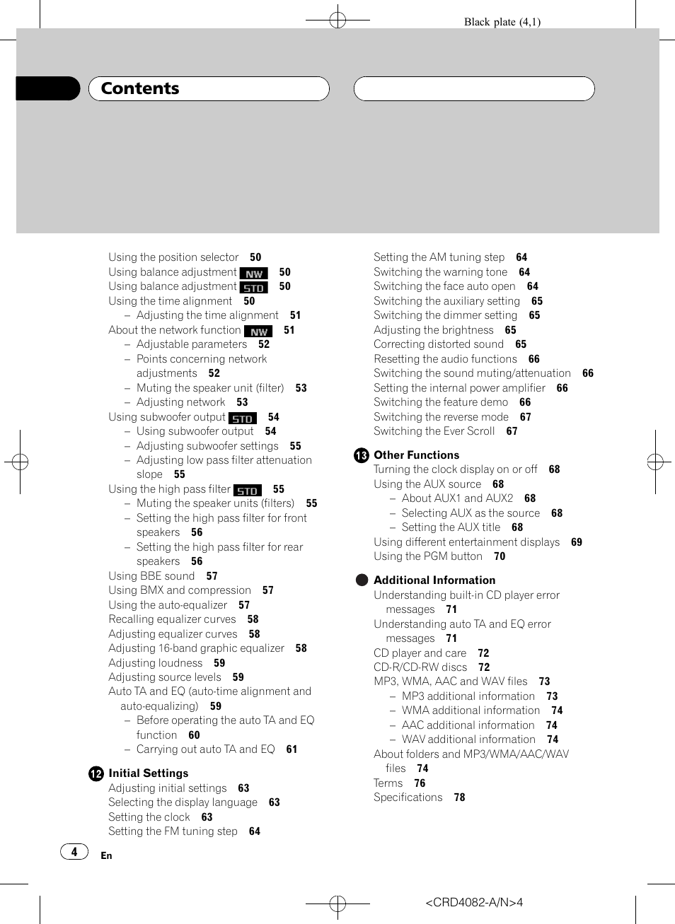 Pioneer DEH-P80RS User Manual | Page 4 / 168