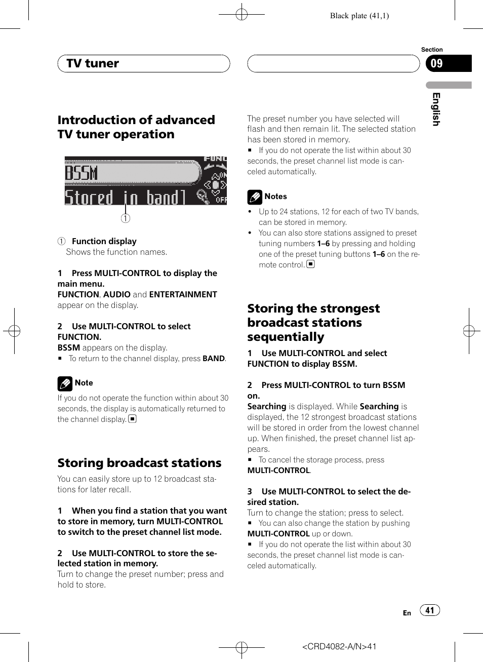 Introduction of advanced tv tuner, Operation, Storing broadcast stations | Storing the strongest broadcast stations, Sequentially, Introduction of advanced tv tuner operation, Tv tuner | Pioneer DEH-P80RS User Manual | Page 41 / 168