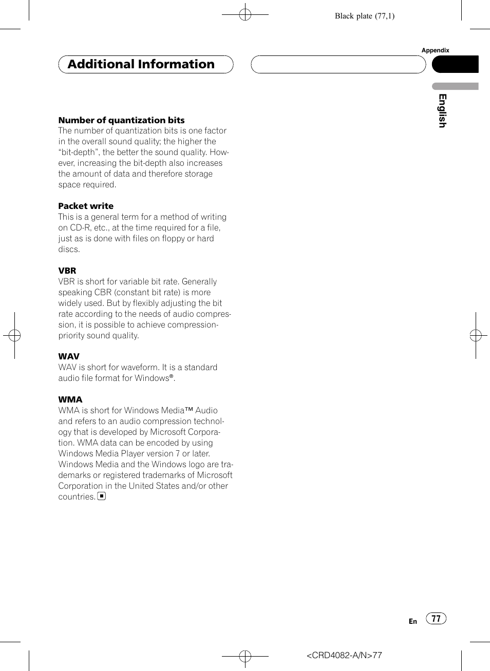 Additional information | Pioneer DEH-P80RS User Manual | Page 77 / 168
