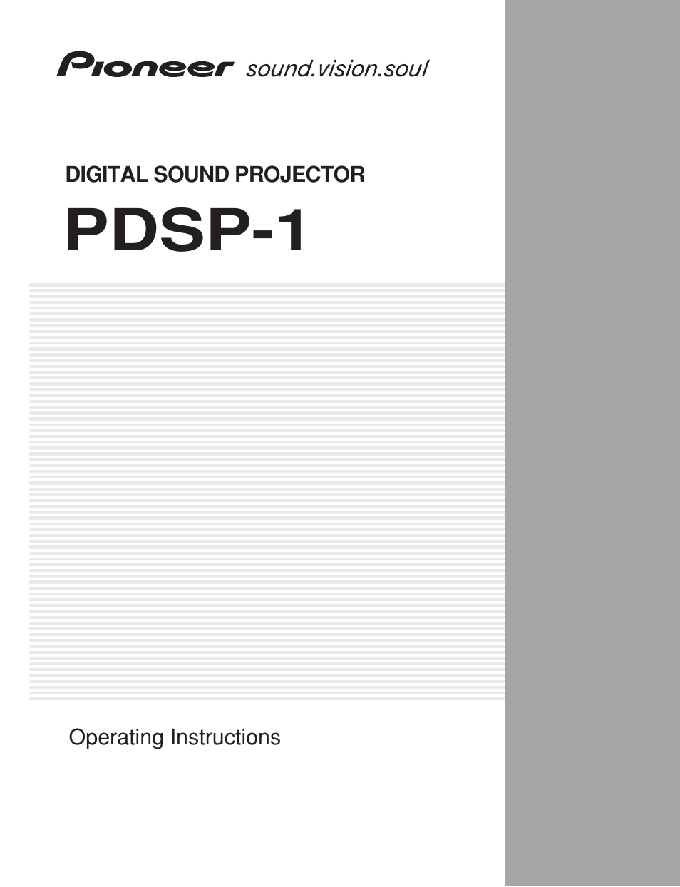 Pioneer PDSP-1 User Manual | 44 pages