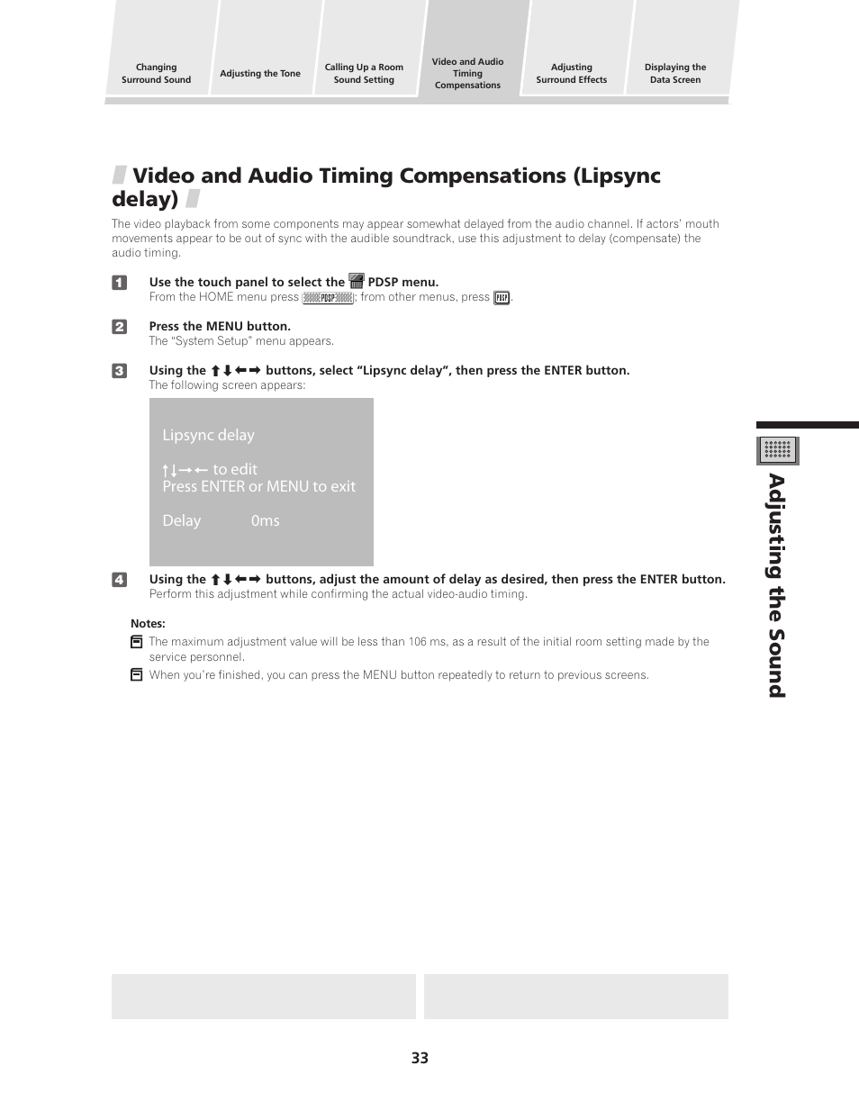 Adjusting the sound | Pioneer PDSP-1 User Manual | Page 33 / 44