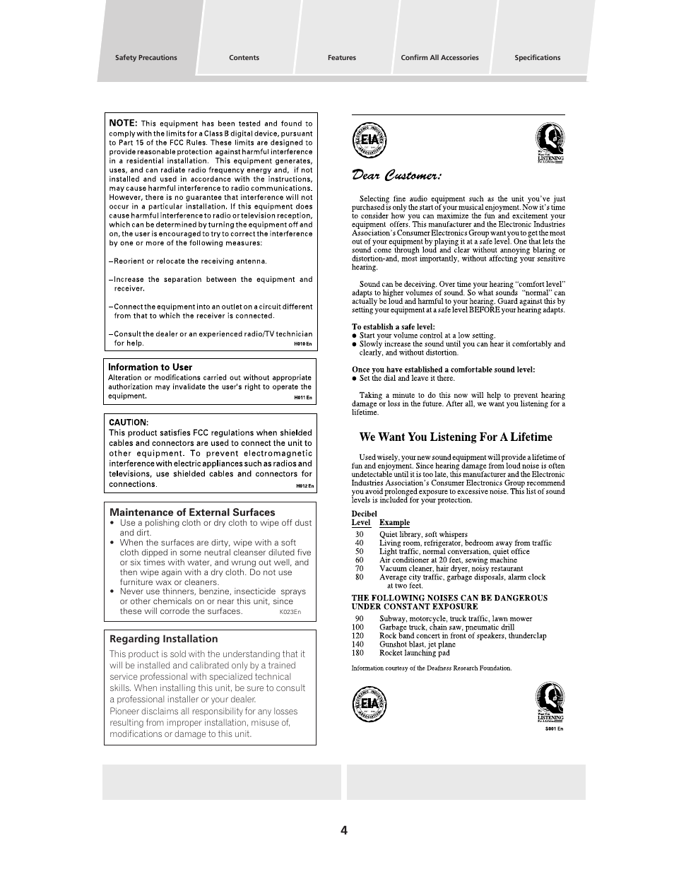 Pioneer PDSP-1 User Manual | Page 4 / 44