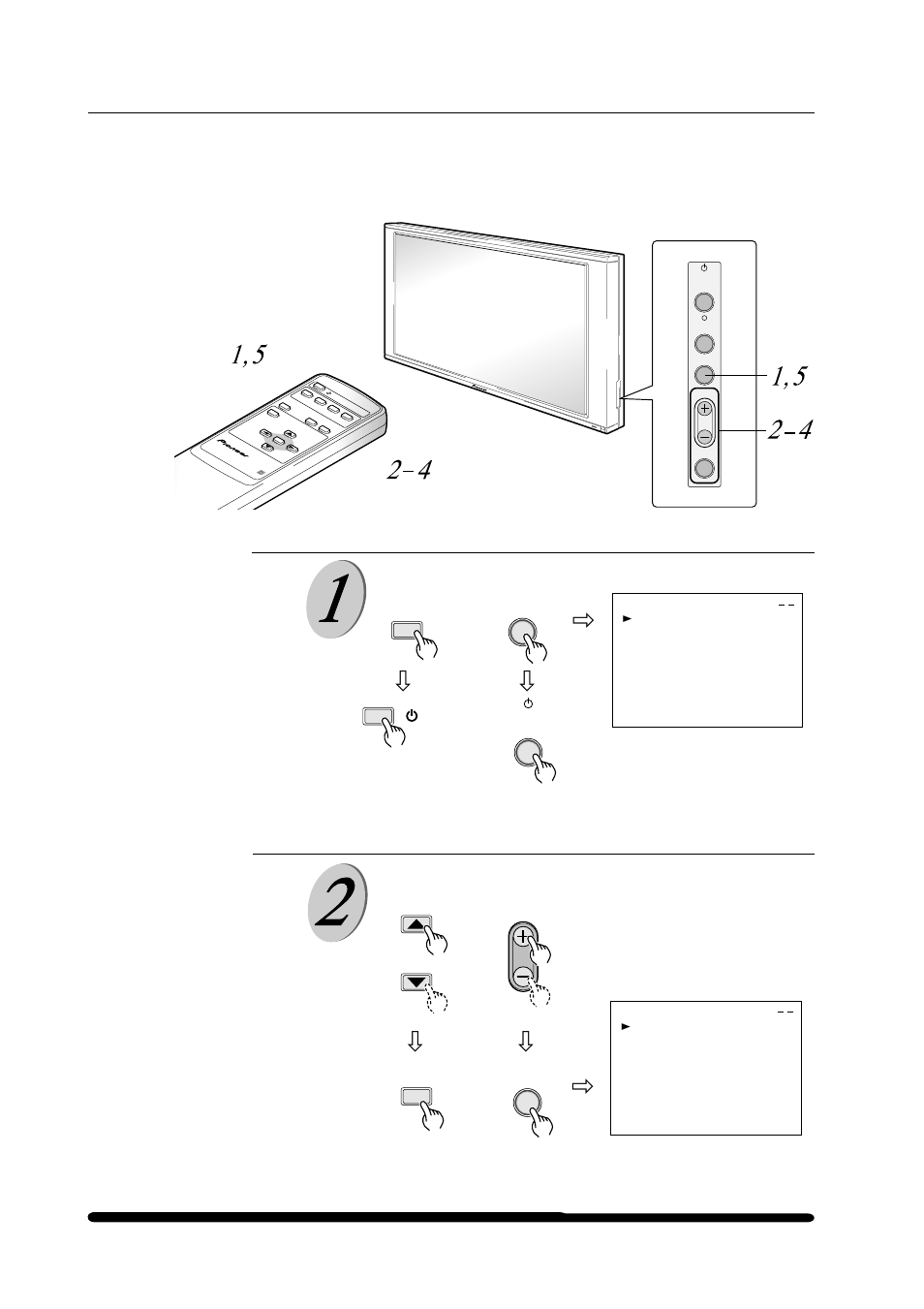 Step select the item to adjust, 2 example of integrator mode operation | Pioneer PDP-501MX User Manual | Page 86 / 115
