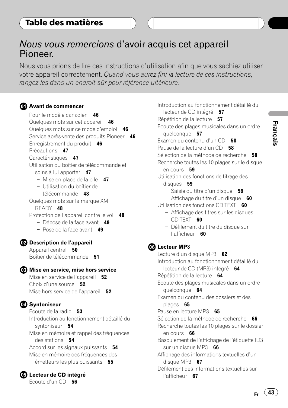 Pioneer DEH P4500MP User Manual | Page 43 / 136