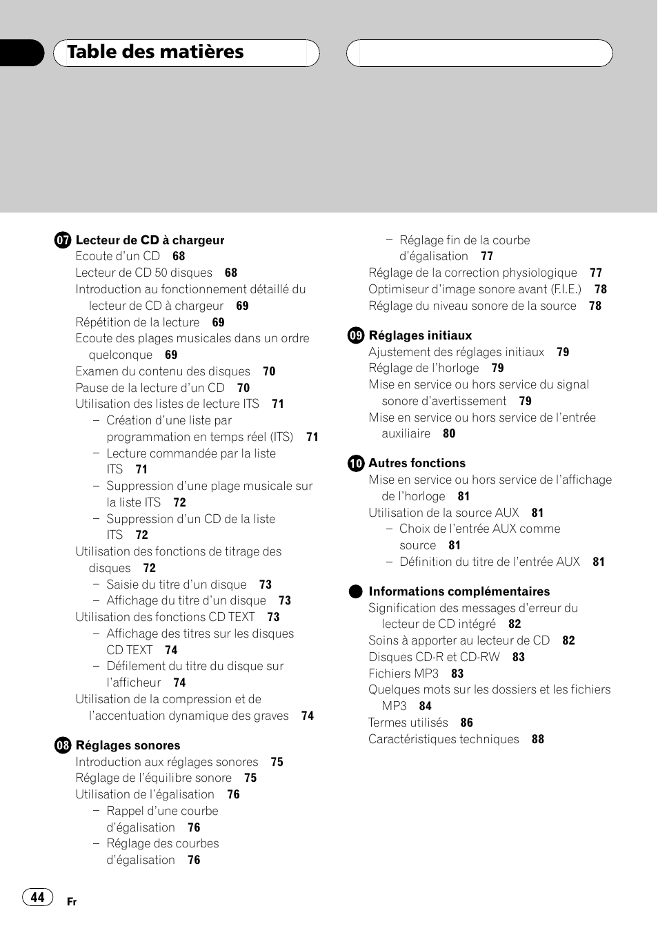Pioneer DEH P4500MP User Manual | Page 44 / 136