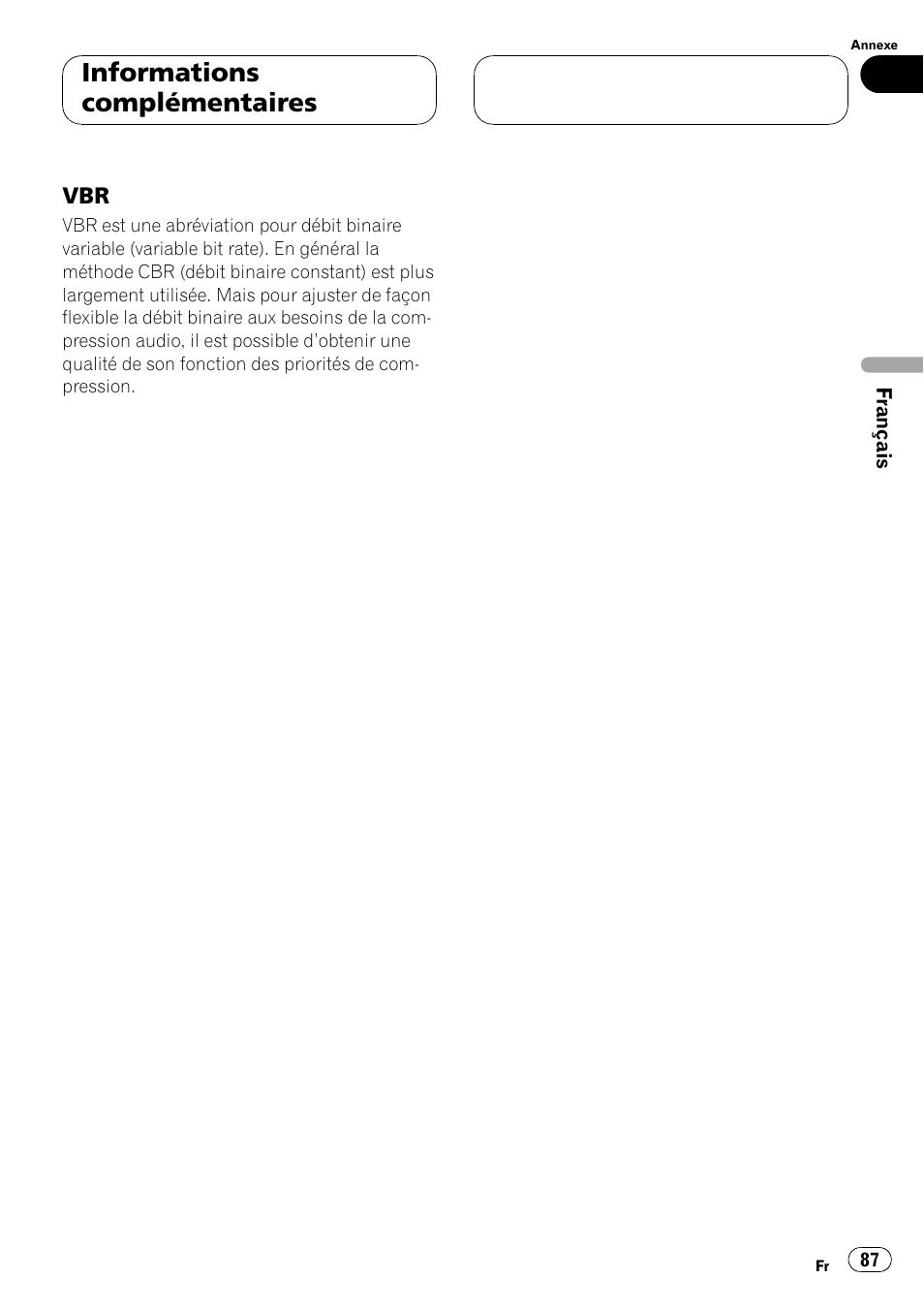 Informations complémentaires | Pioneer DEH P4500MP User Manual | Page 87 / 136