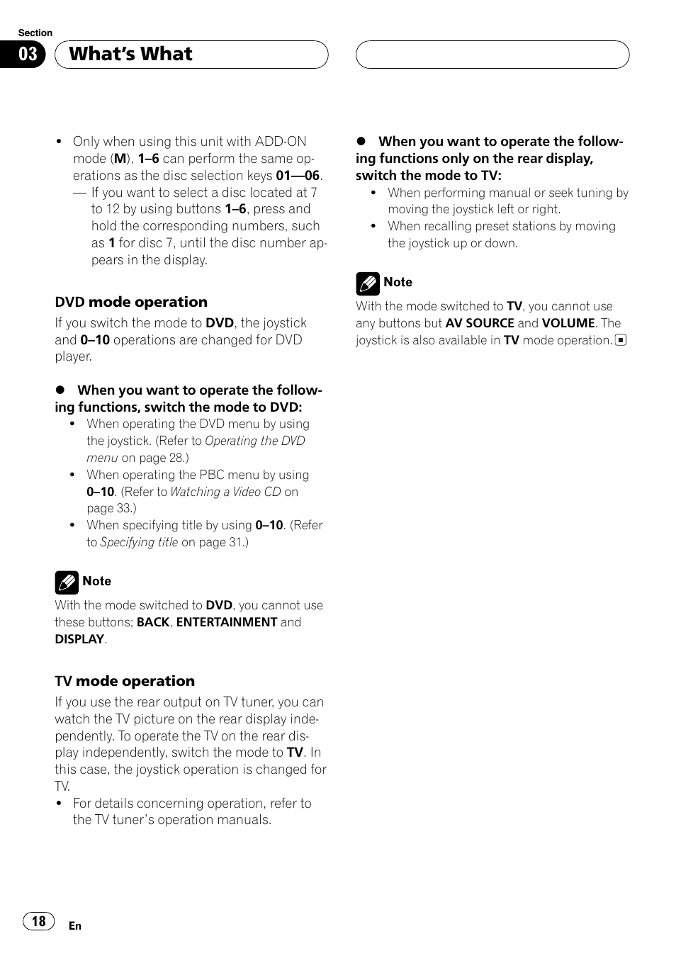 Whats what | Pioneer AVX-P8DVD User Manual | Page 18 / 85