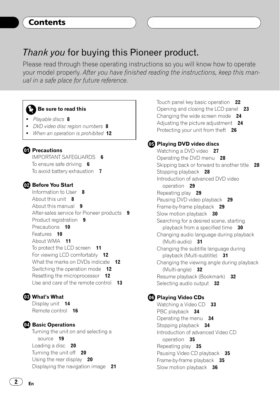 Pioneer AVX-P8DVD User Manual | Page 2 / 85