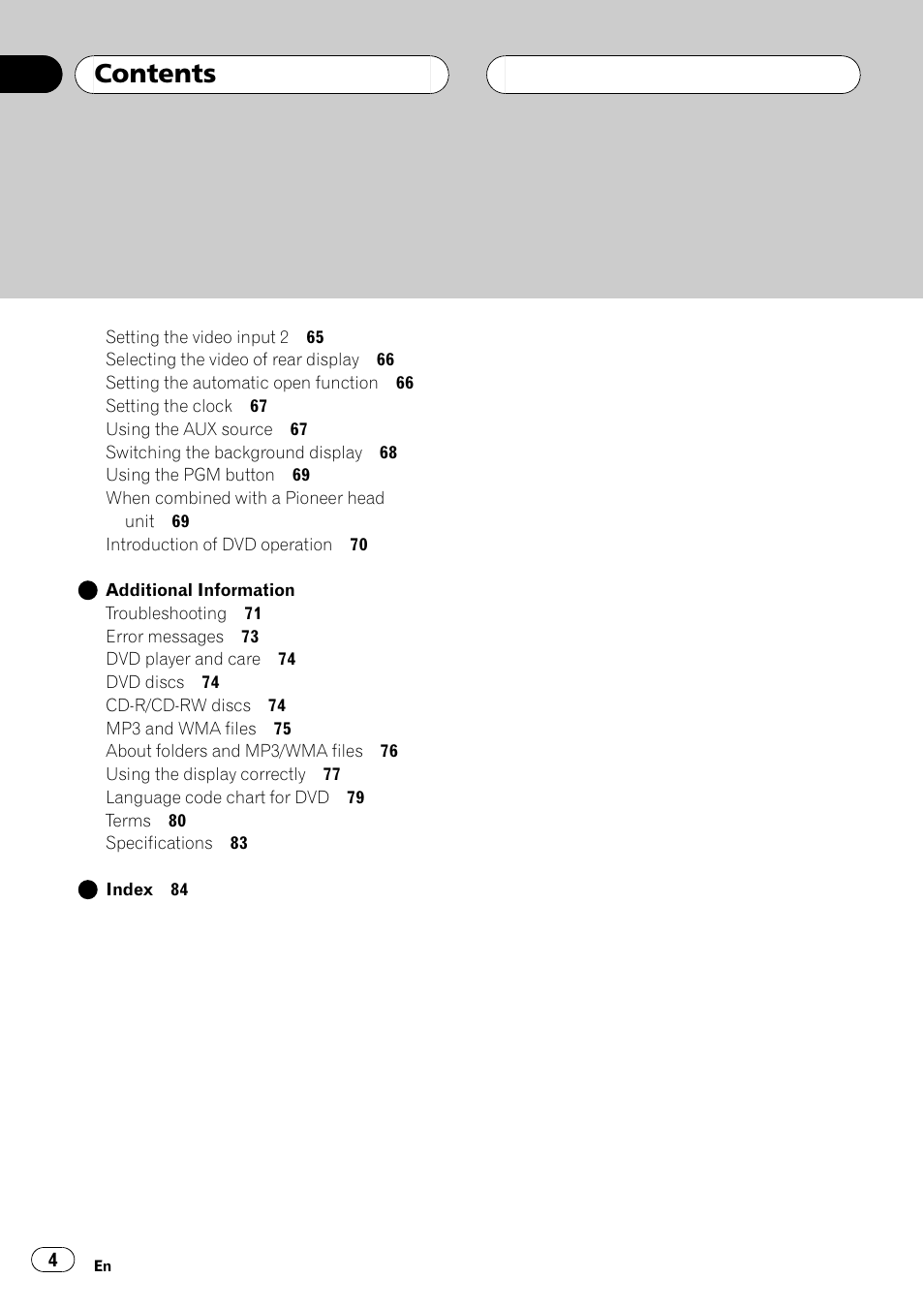 Pioneer AVX-P8DVD User Manual | Page 4 / 85