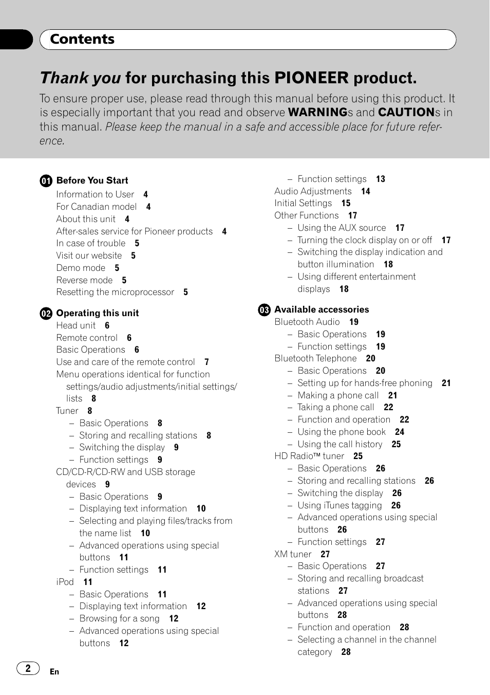 Pioneer DEH P4200UB User Manual | Page 2 / 122