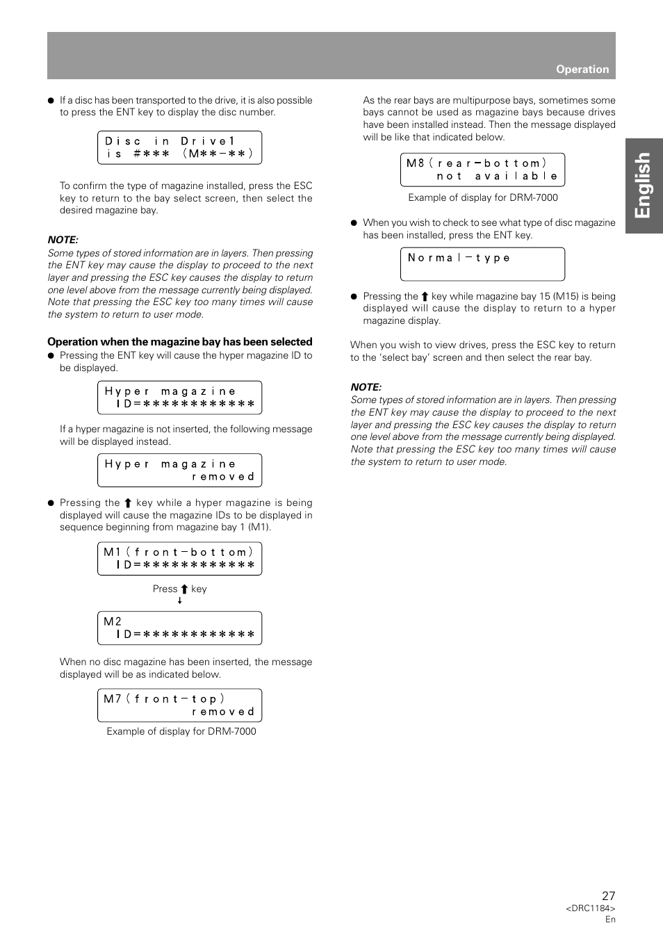 English | Pioneer DRM-7000 User Manual | Page 27 / 47