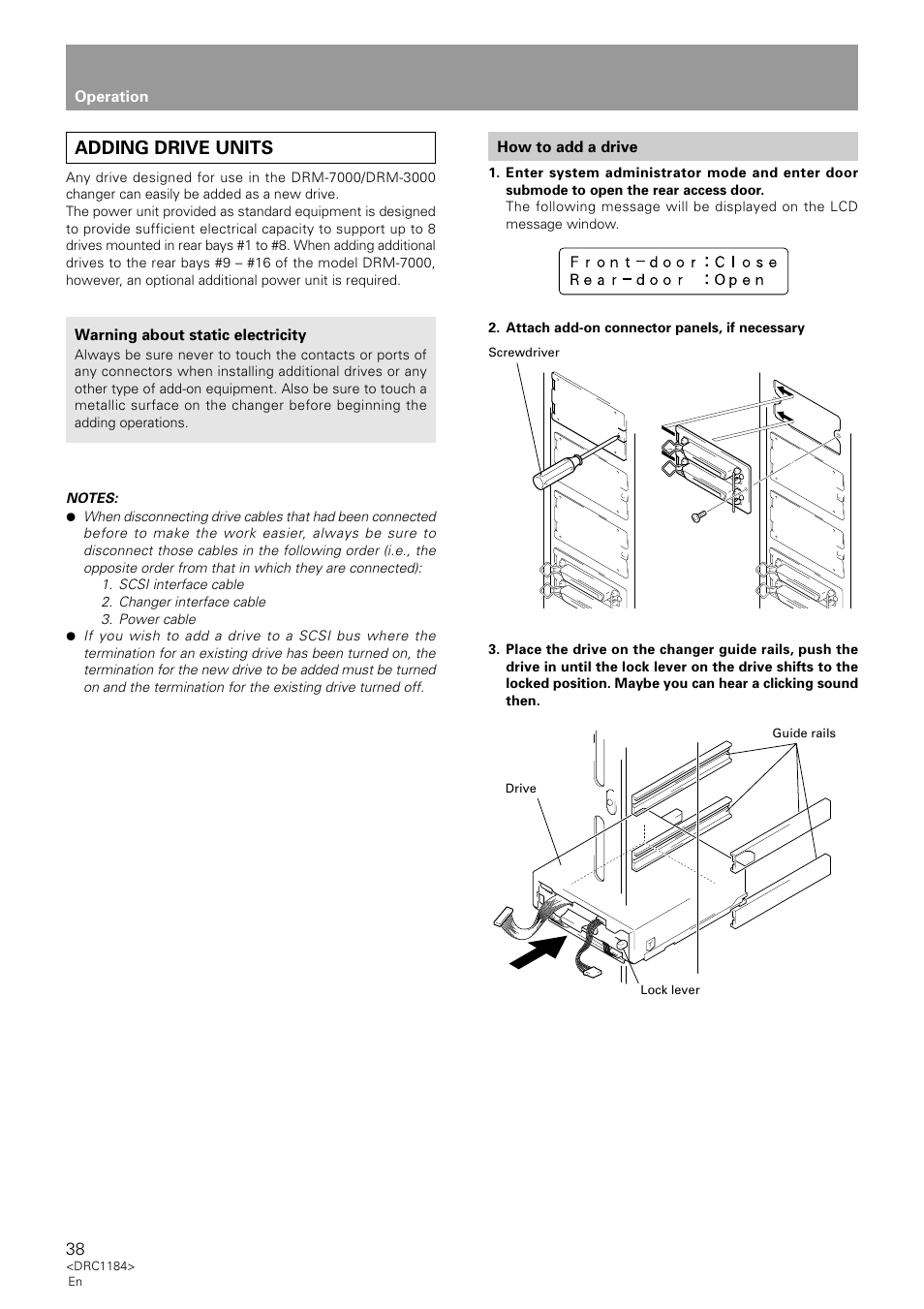 Adding drive units | Pioneer DRM-7000 User Manual | Page 38 / 47