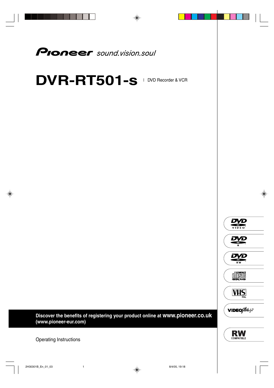 Pioneer DVR-RT501-S User Manual | 92 pages