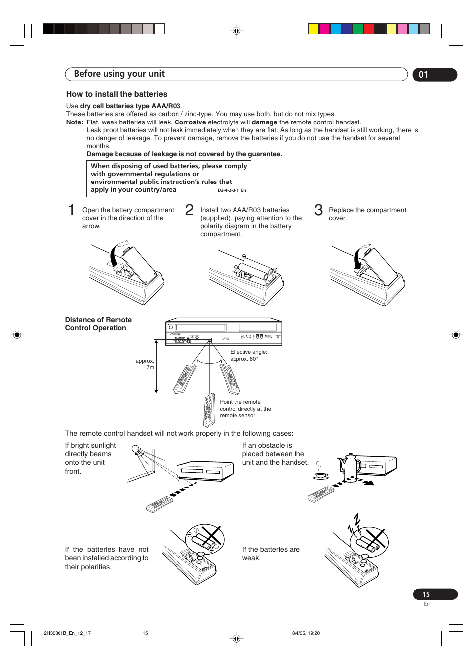 Before using your unit 01 | Pioneer DVR-RT501-S User Manual | Page 15 / 92