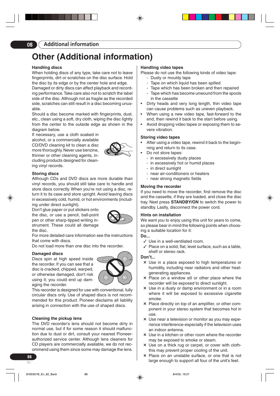 Other (additional information), Additional information 08 | Pioneer DVR-RT501-S User Manual | Page 88 / 92