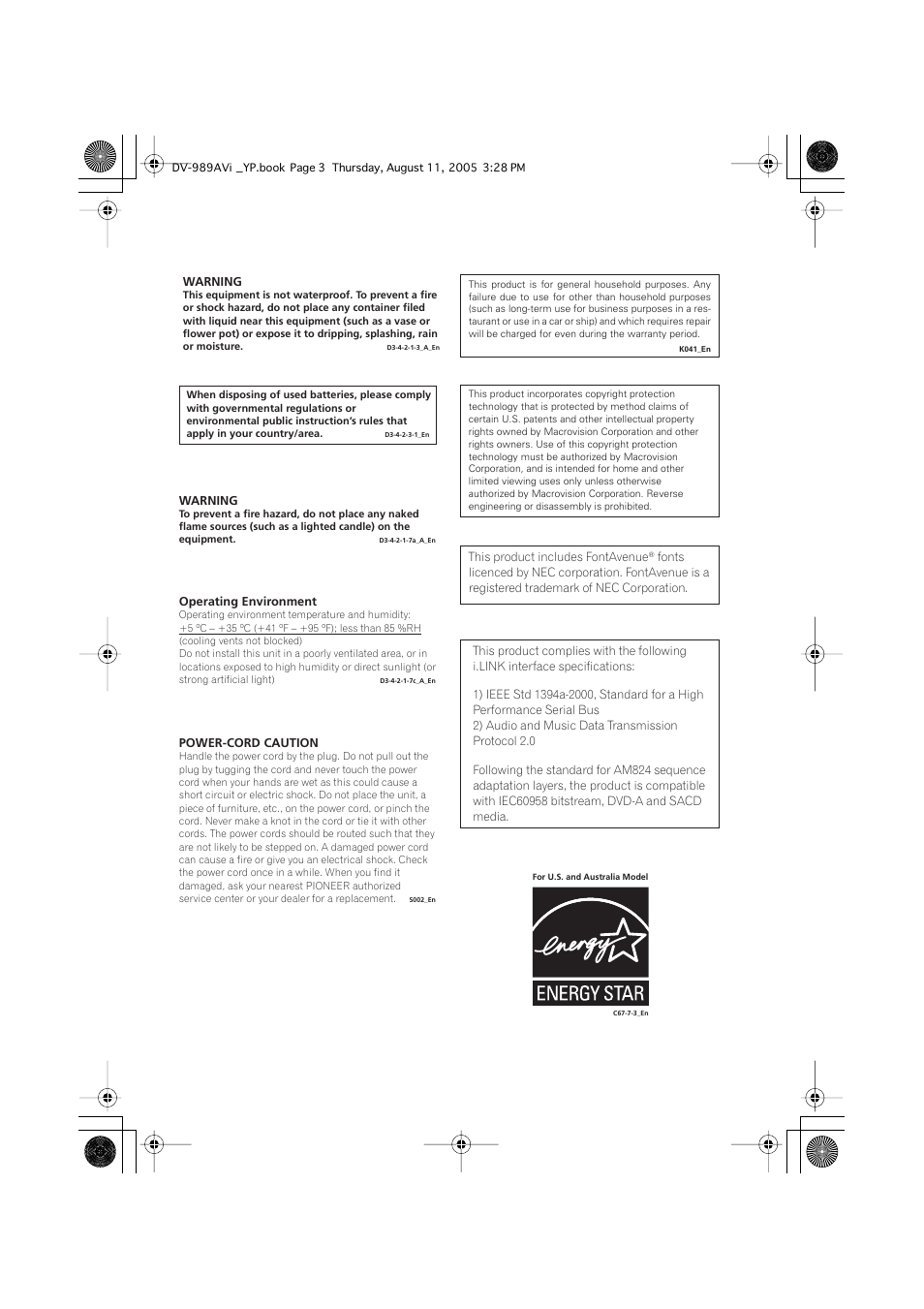 Pioneer DV-989AVi-G User Manual | Page 3 / 96