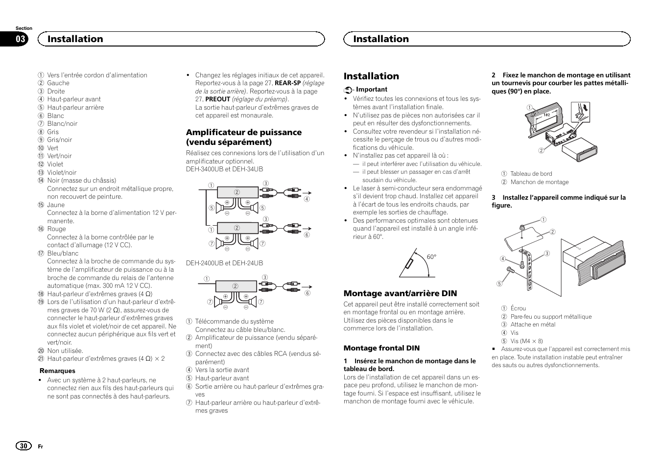 Installation | Pioneer DEH-2400UB User Manual | Page 30 / 56