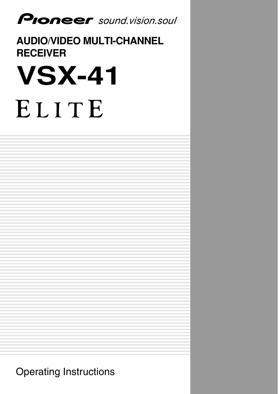 Pioneer VSX-41 User Manual | 72 pages