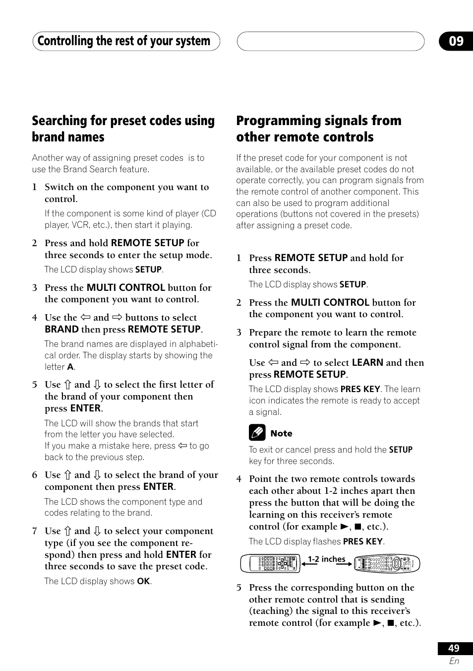Searching for preset codes using brand names | Pioneer VSX-41 User Manual | Page 49 / 72