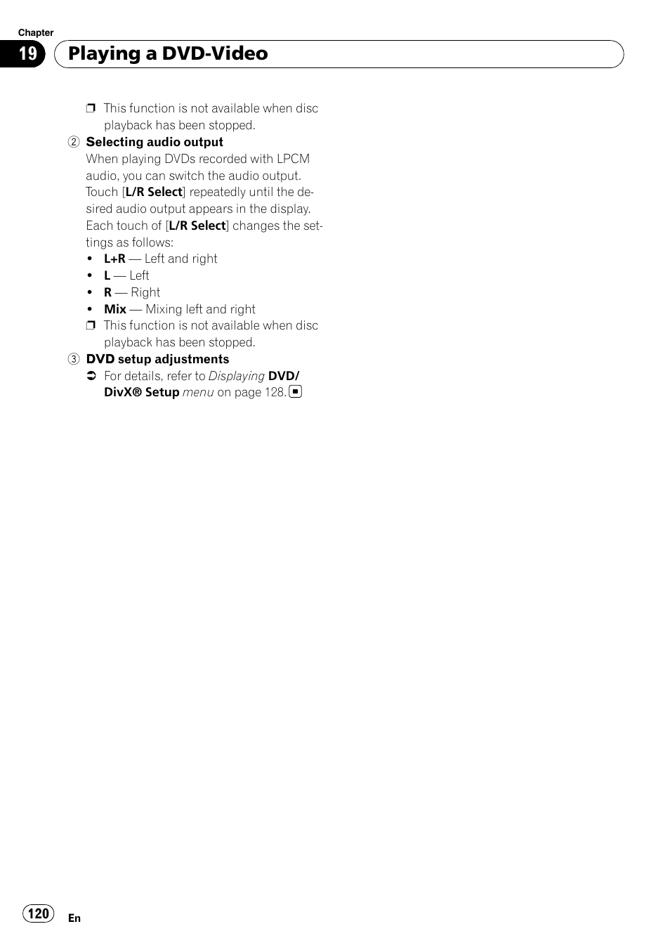 Playing a dvd-video | Pioneer SUPER TUNER AVIC-Z110BT User Manual | Page 120 / 211