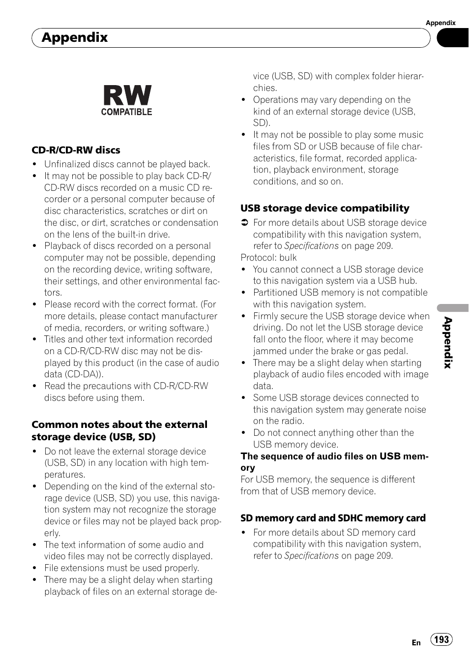 Appendix | Pioneer SUPER TUNER AVIC-Z110BT User Manual | Page 193 / 211