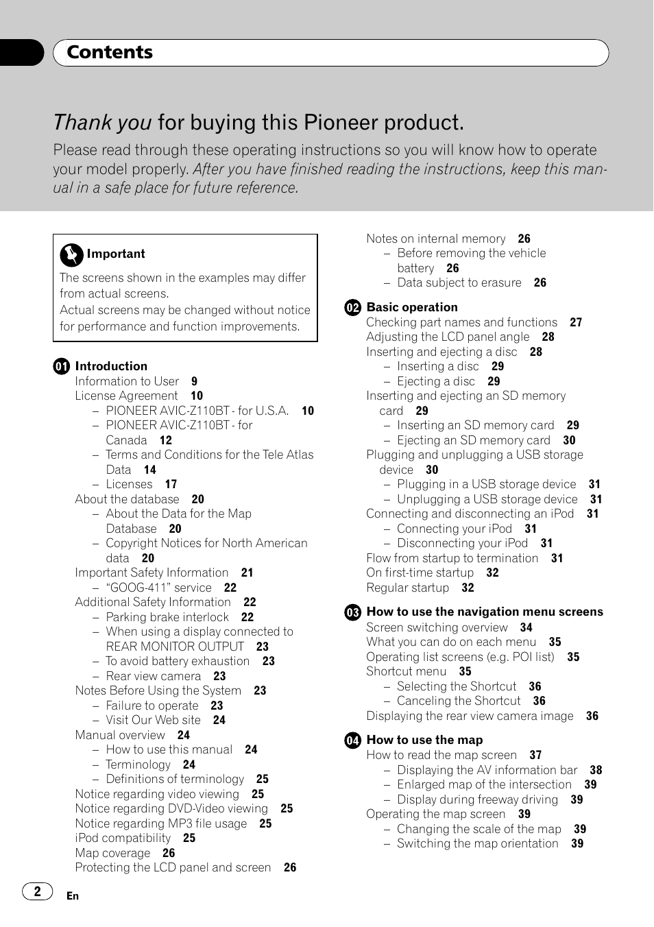 Pioneer SUPER TUNER AVIC-Z110BT User Manual | Page 2 / 211