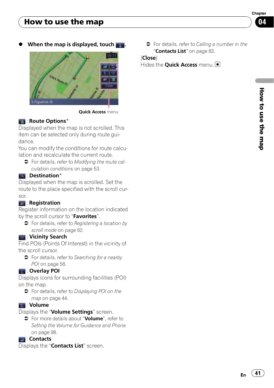 How to use the map | Pioneer SUPER TUNER AVIC-Z110BT User Manual | Page 41 / 211