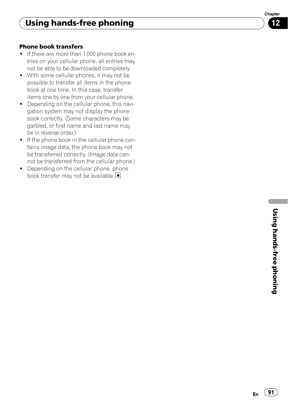 Using hands-free phoning | Pioneer SUPER TUNER AVIC-Z110BT User Manual | Page 91 / 211