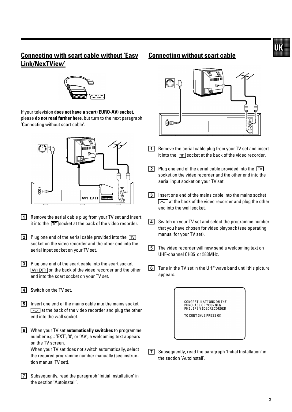 Connecting without scart cable | Pioneer VR805/07 User Manual | Page 3 / 24