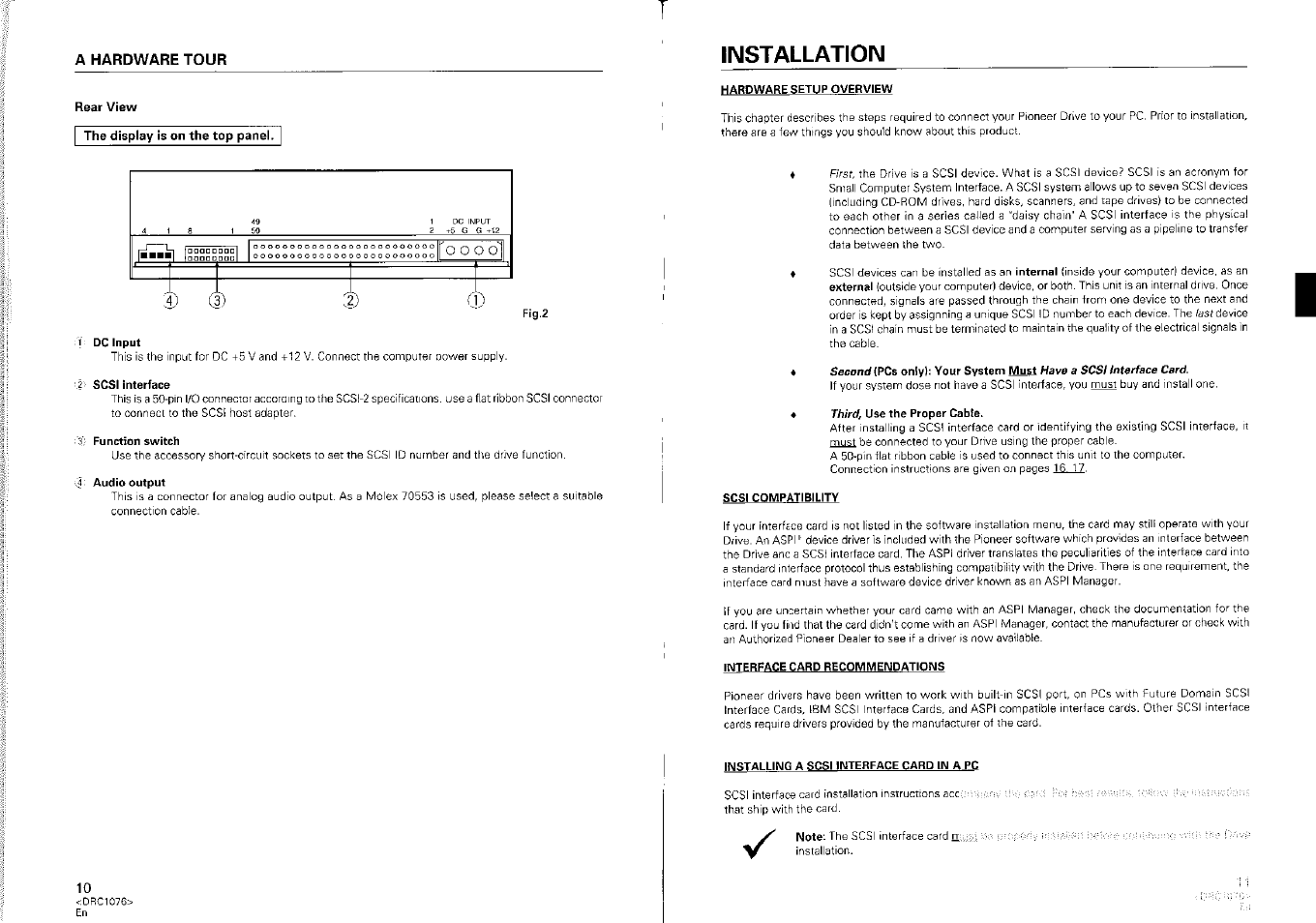 Iimstallatioim | Pioneer CD-ROM Drive DR-UO6S User Manual | Page 3 / 8